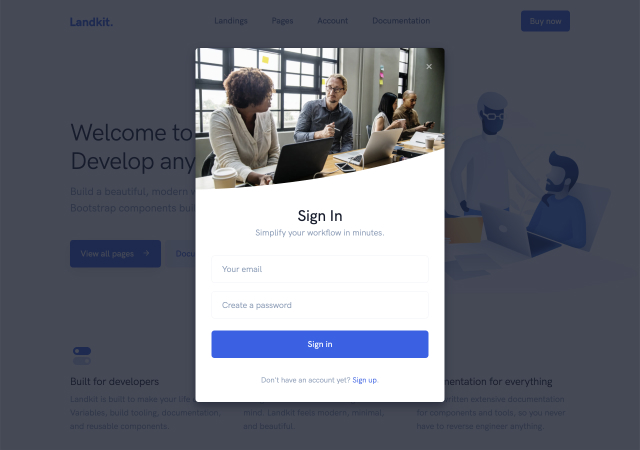 screenshot lk acct signin modal vertical