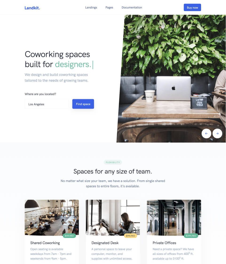 screenshot lk landing coworking